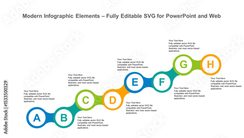 Modern Infographic Elements – Fully Editable SVG for PowerPoint, Web, Illustrator, and most vector-based applications. Ideal for presentations, infographics, and business slide designs.