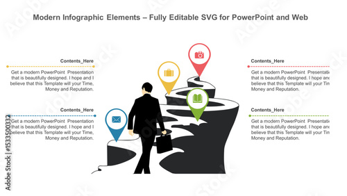 Modern Infographic Elements – Fully Editable SVG for PowerPoint, Web, Illustrator, and most vector-based applications. Ideal for presentations, infographics, and business slide designs.