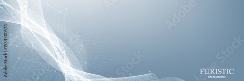 Global network connection banner design template. Social network communication header in global business concept. Big data visualization. Internet technology.
