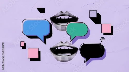 Communicative Abstraction: A Pop Art Composition of Voices and Dialogue Bubbles