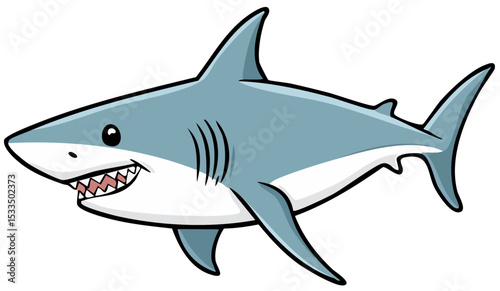 Blue Shark with Sharp Teeth Vector