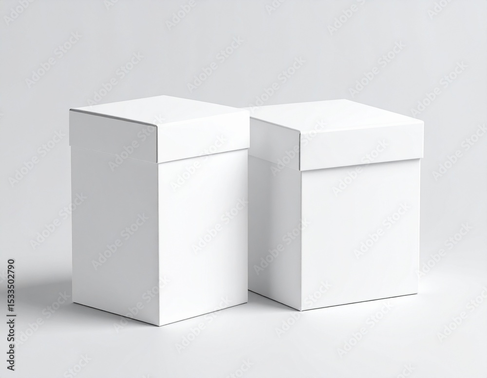 Naklejka premium White cardboard box isolated on white background for packaging or shipping