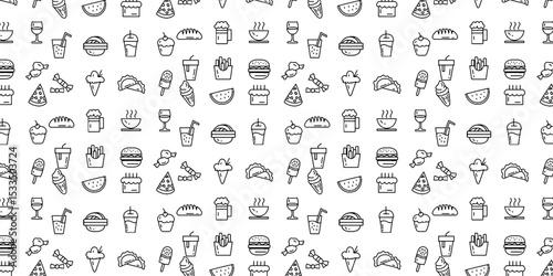 Various images set. Background for printing, design, web. Usable as icons. Seamless. Monochrome binary, black and white.