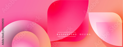 Abstract pink gradient shapes overlap. Modern design, smooth transitions, vibrant colors create dynamic visual effect. Background includes text background, design.