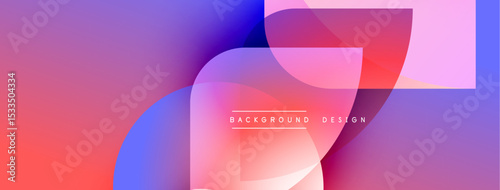 Abstract gradient background. Overlapping shapes create dynamic visual effect. Colors blend smoothly, offering modern aesthetic.