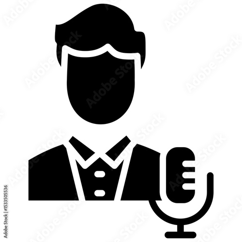 podcast host glyph icon