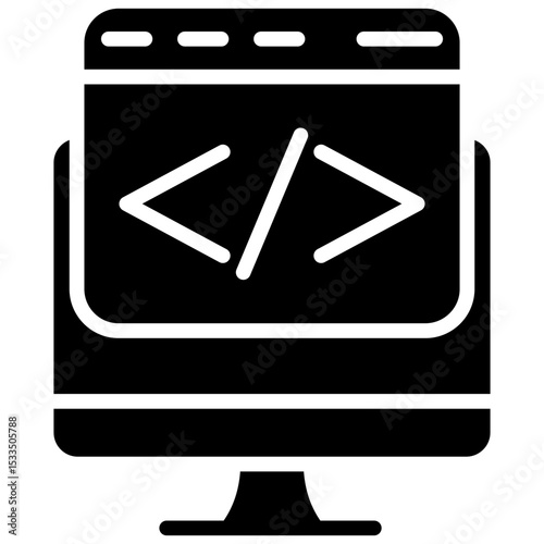 web developer glyph icon