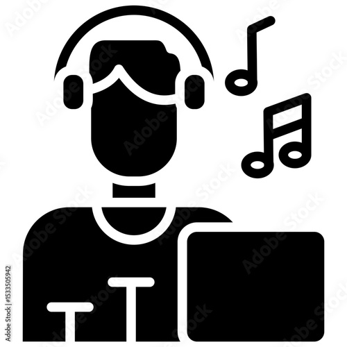 music producer glyph icon