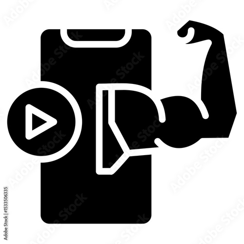 fitness content creator glyph icon