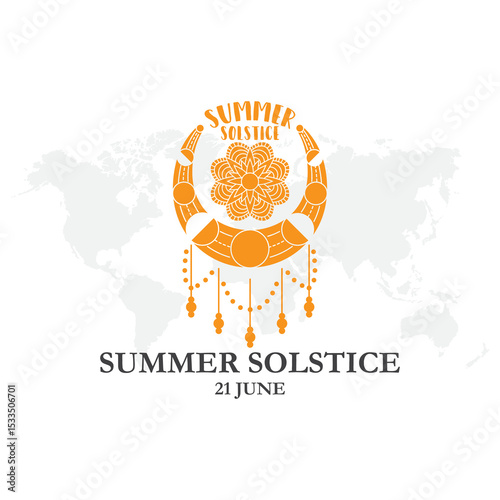 
Summer solstice. Sun and moon symbol on white background. Vector illustration. .vector graphic of the solstice, celebrate, greeting card, 