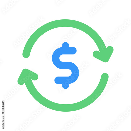 monthly recurring revenue flat icon