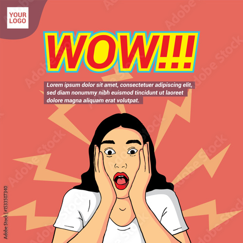 brochure of a woman who is amazed.eps