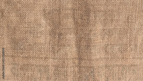 Close-up of fabric woven from burlap. Rough texture of burlap, textile background closeup. Vector illustration.