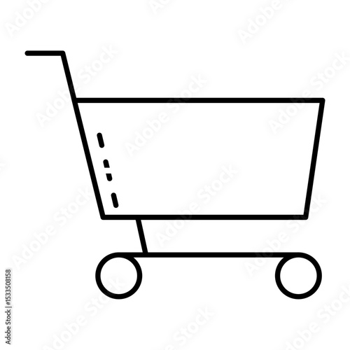 Minimalist simple shopping cart line icon