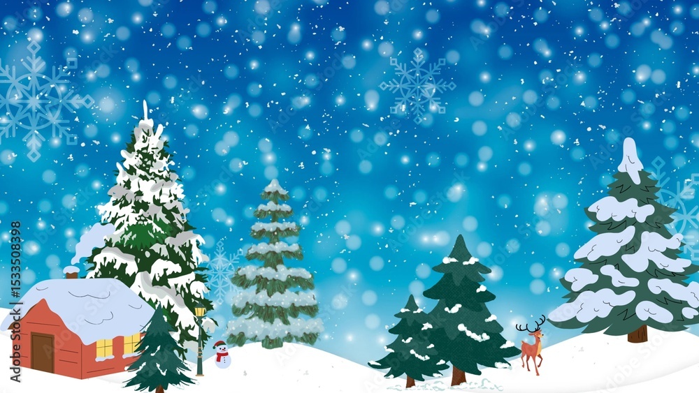 Fototapeta premium christmas tree in the snow