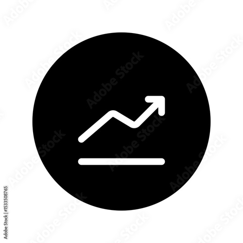 trend up circular glyph icon