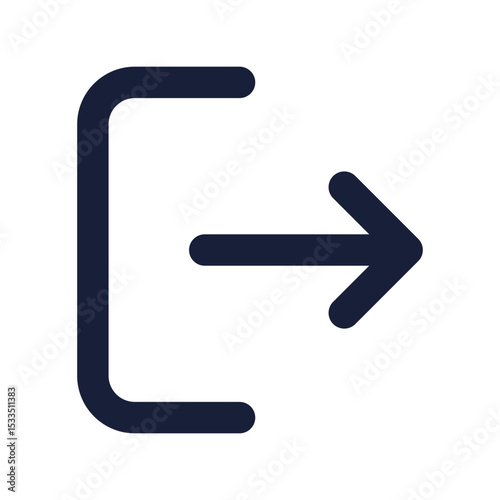 logout flat line icon