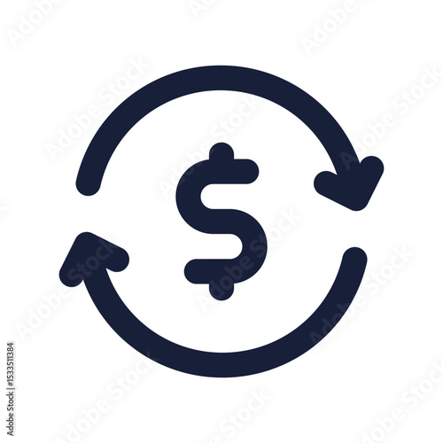 monthly recurring revenue flat line icon