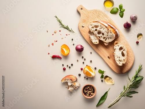 Variety of clean food with white background