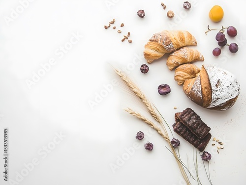 Variety of clean food with white background