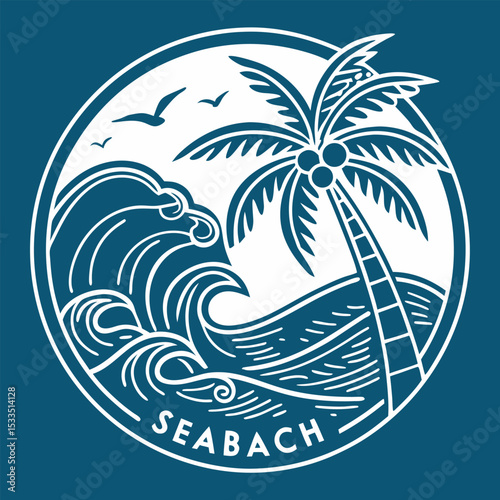 Vector illustration of a tropical beach free for online download.