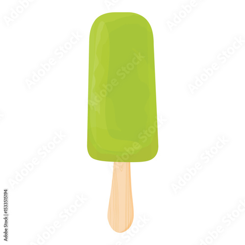 Colorful fruit popsicle ice cream with kiwi. lime flavor, isolated on white background