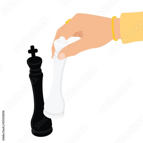 Making a chess move with a queen to kick a king in chess game