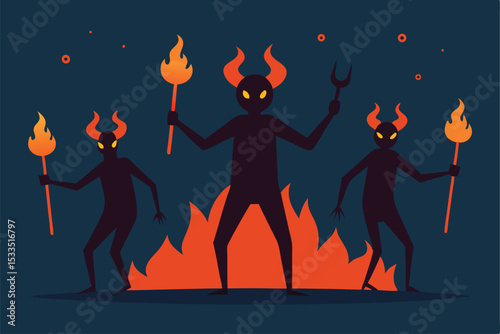 vector illustration of a burning fire