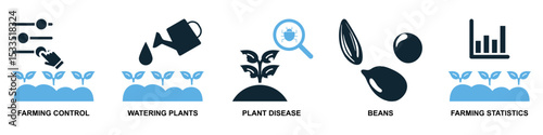Set agriculture farming icon vector for various aspects of cultivation, livestock, and rural life. Ideal for agricultural businesses, food production, and sustainable development themes.