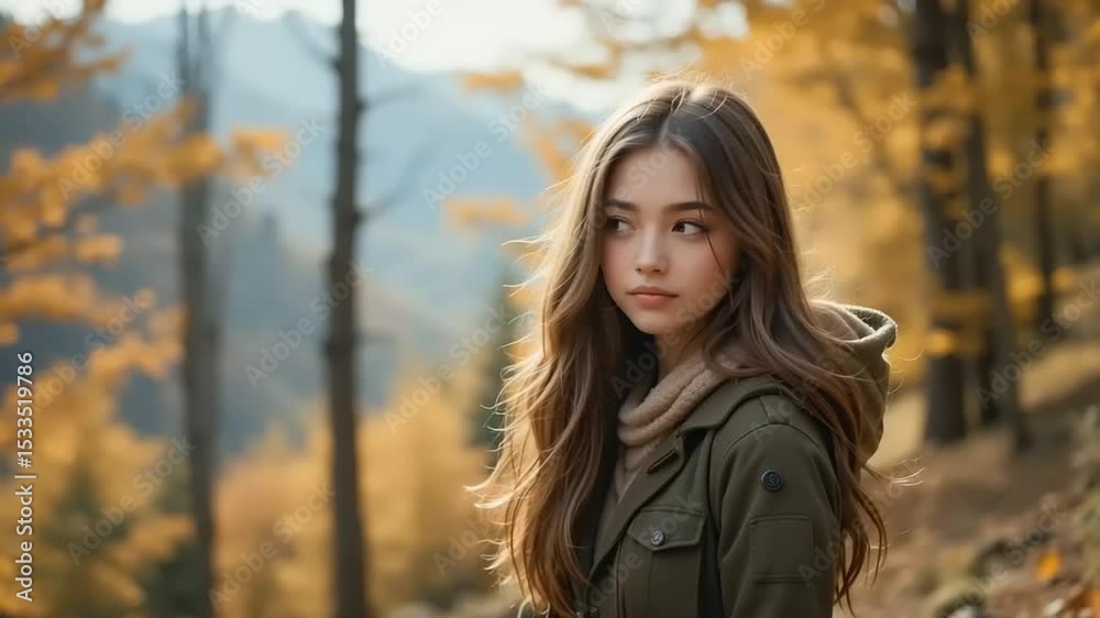 young woman in autumn park young woman in autumn park