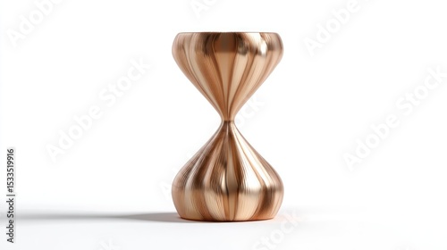 3D render of hourglass shaped vase on white background