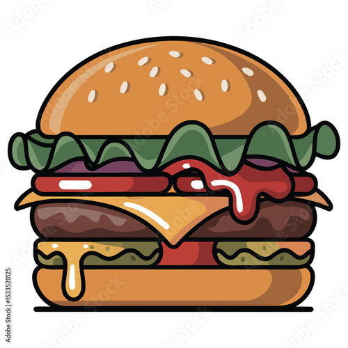 hamburger on a white background