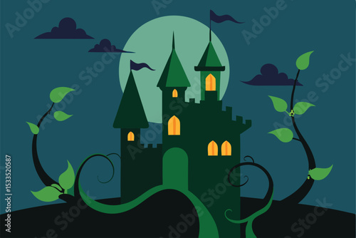 halloween background with haunted house