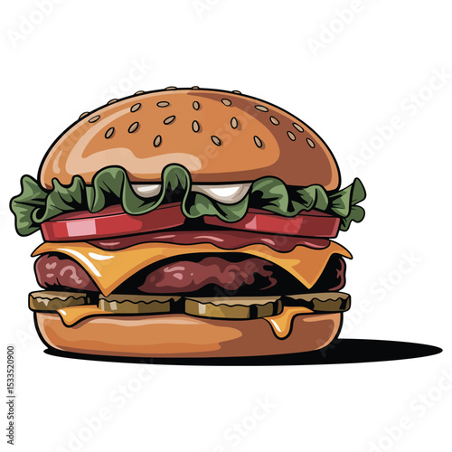 hamburger on white background