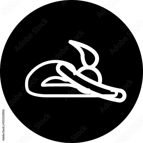 Yoga Pose Vector Line White Circle Black Icon Design