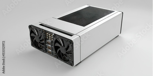 3D render of power supply unit part on white background