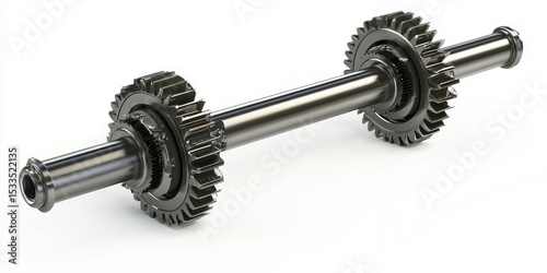 3D render of rack and pinion set on white background