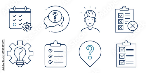 Social Policy Line Icon Set — Public Welfare and Community Support

