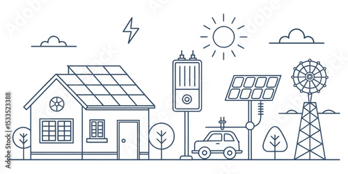 Wallpaper Mural Monochrome Line Icon Set of Solar Energy and Renewable Power

 Torontodigital.ca