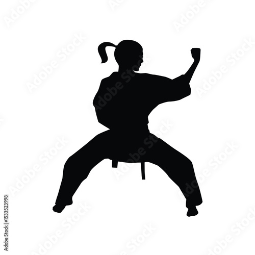 martial art Vector or karate silhouettes vector illustration Japan and China traditional martial art. self-defense presentation symbols. body poses icons. Karate poses signs
