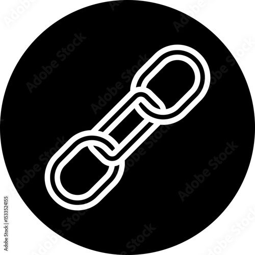 Chain Link Vector Line White Circle Black Icon Design