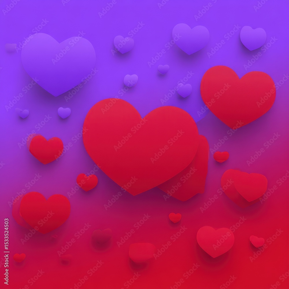 Hearts on a vibrant gradient Hearts on a vibrant gradient