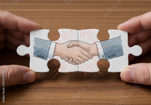 Hands holding credit cards and puzzle pieces for business finance