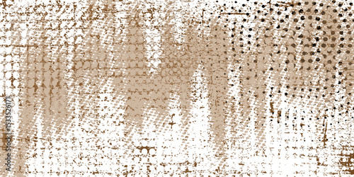 Circular texture. Uneven and broken grunge background. Abstract vector illustration. Overlay to create interesting effects and depth. Isolated on light brown white background. EPS10.