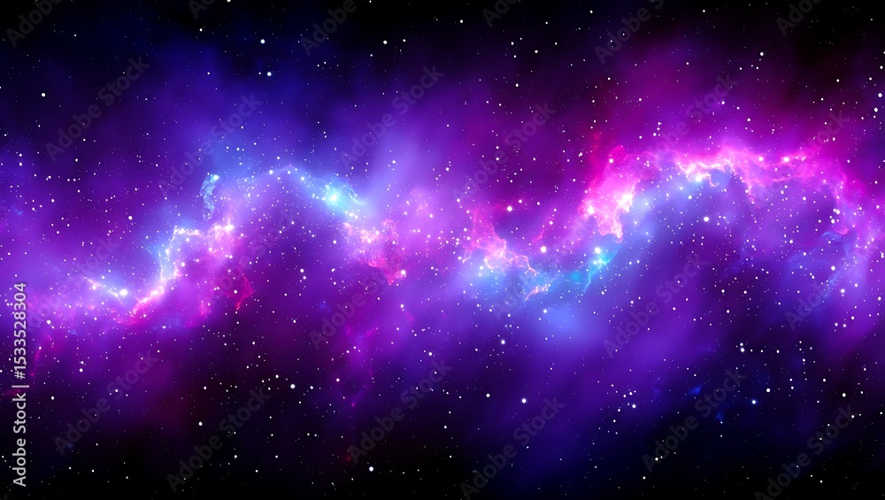 Fototapeta premium A Beautiful Deep Space Nebula With Stars In The Distance