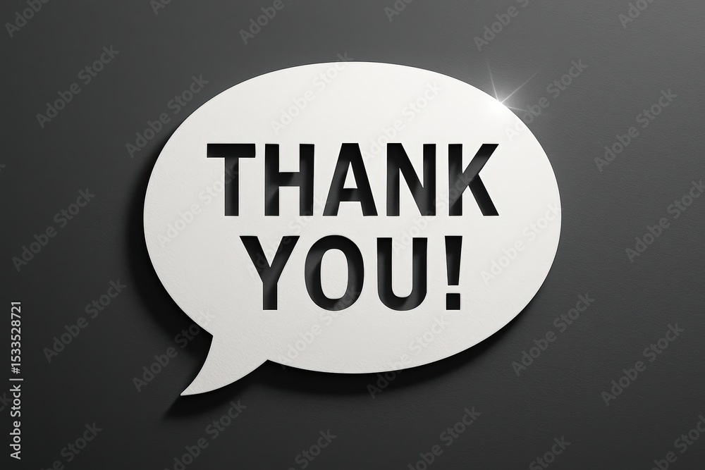 Thank You Message in White Speech Bubble Thank You Message in White Speech Bubble