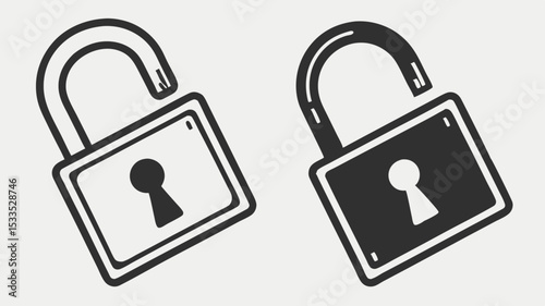 Secure lock and key vector icon for web security and password protection