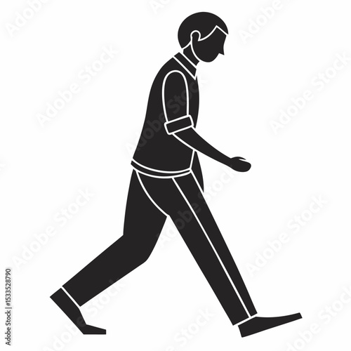 A striking vector silhouette of a running man perfectly captures the essence of sport and action