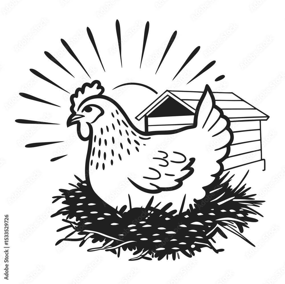 Fototapeta premium vector illustration of a chicken