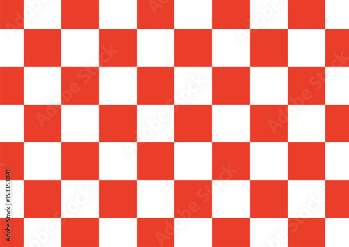 Red and white checkered background Space for selling products, backdrop, wallpaper, background, text. Vintage style background. Vector illustration.